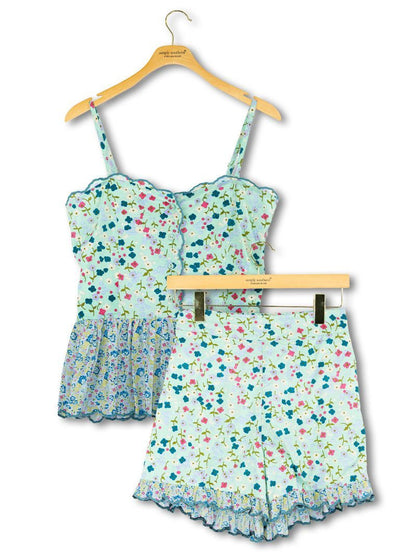 Mint Floral Tank & Short Set