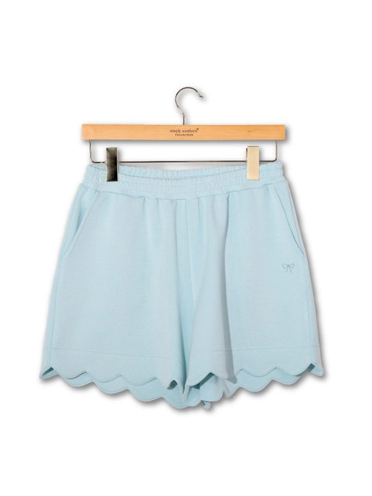 Robin Egg Scalloped Shorts
