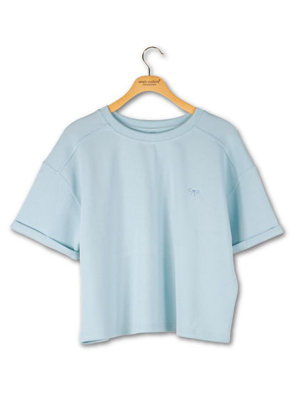 Robin Egg Cropped Lounge Tee