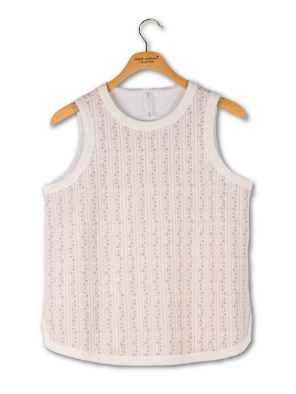 Blush Stripe Contrast Printed Tank Top