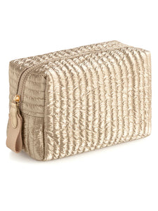 Gold Logan Large Boxy Cosmetic Pouch