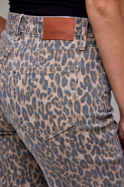 Cheetah Print Straight Jeans