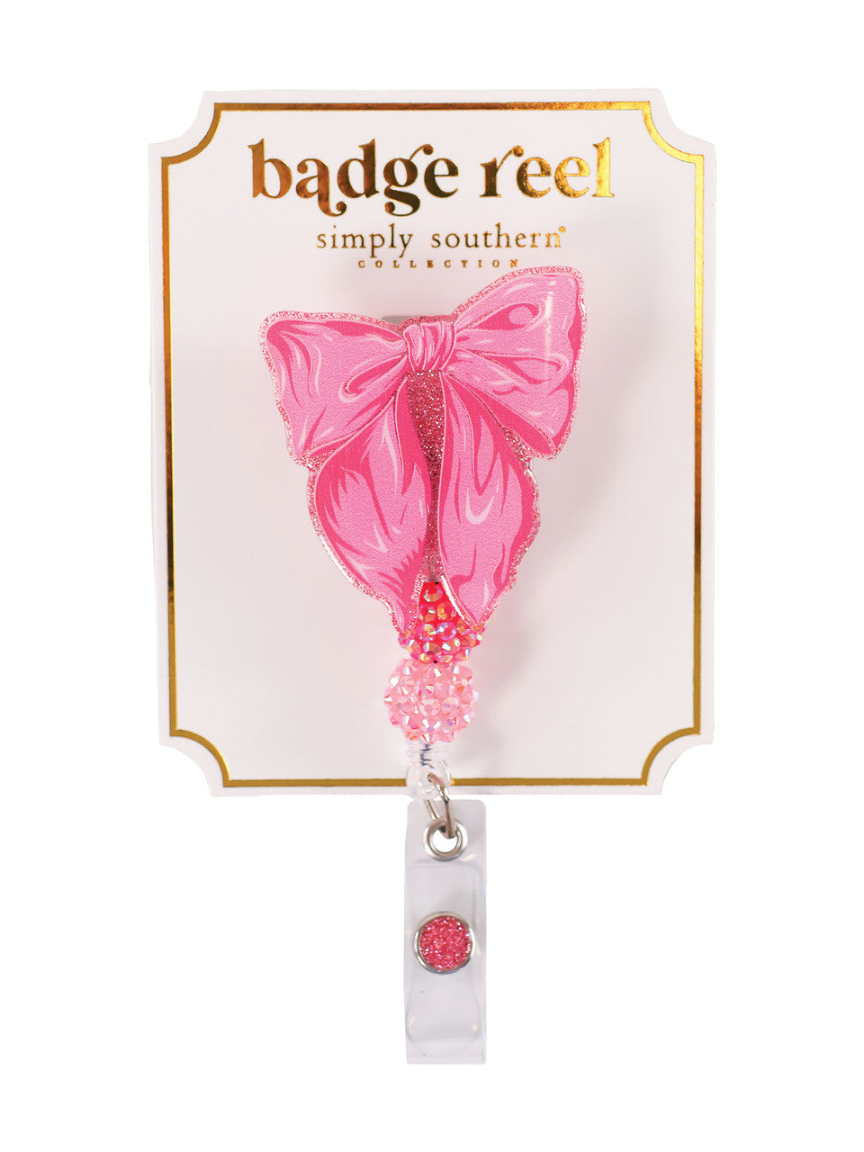 Pink Bow Badge Reel