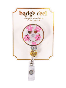 Smiley Flower Badge Reel