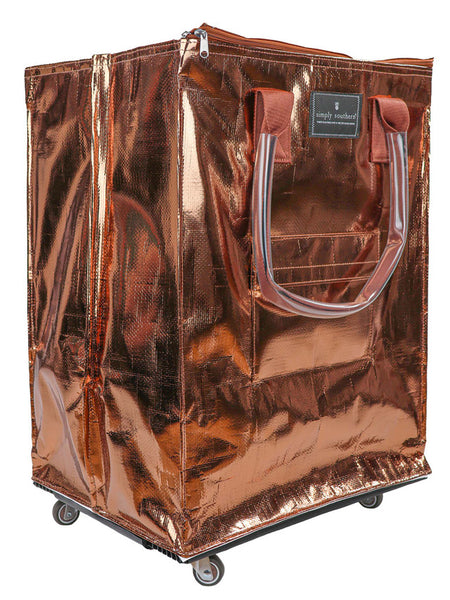 Brown Rolling Tote Bag