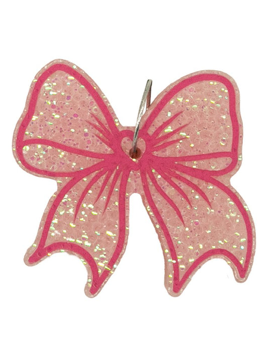 Pink Glitter Bow Car Freshie