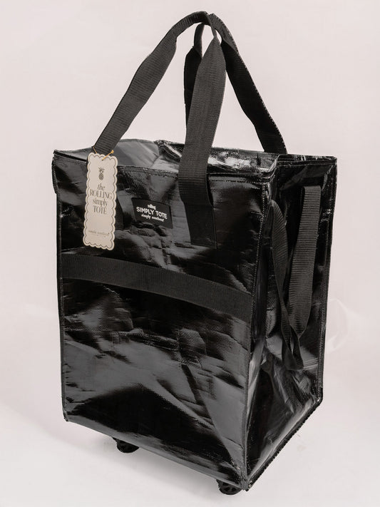 Black Rolling Tote Bag