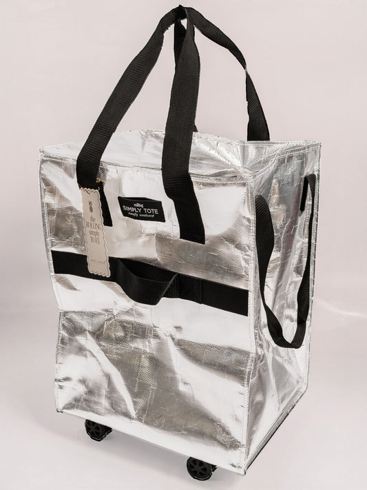 Silver Rolling Tote Bag