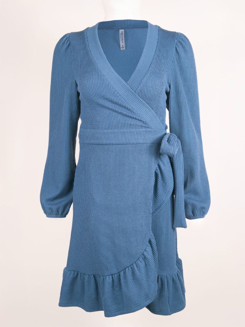 Dark Blue Knit Wrap Dress