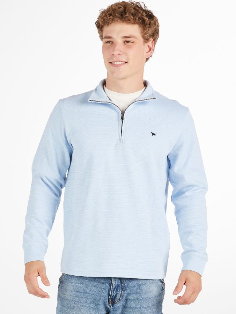 Men's Light Blue Quarter Zip Pullover