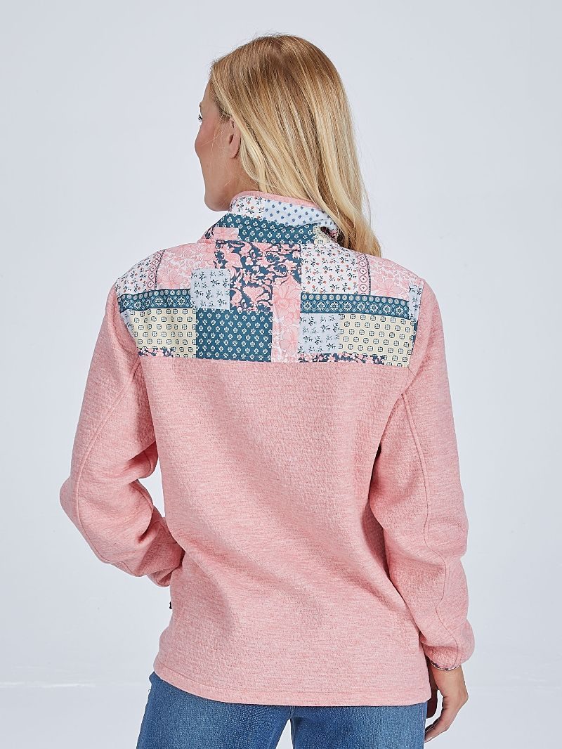 Pink & Quilted Pattern Aria Quarter Zip Pullover