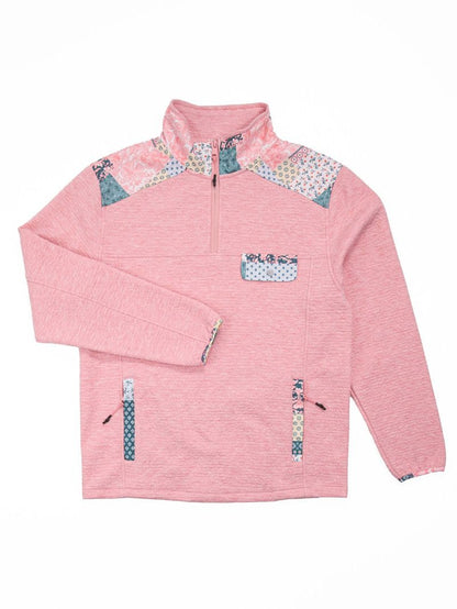 Pink & Quilted Pattern Aria Quarter Zip Pullover
