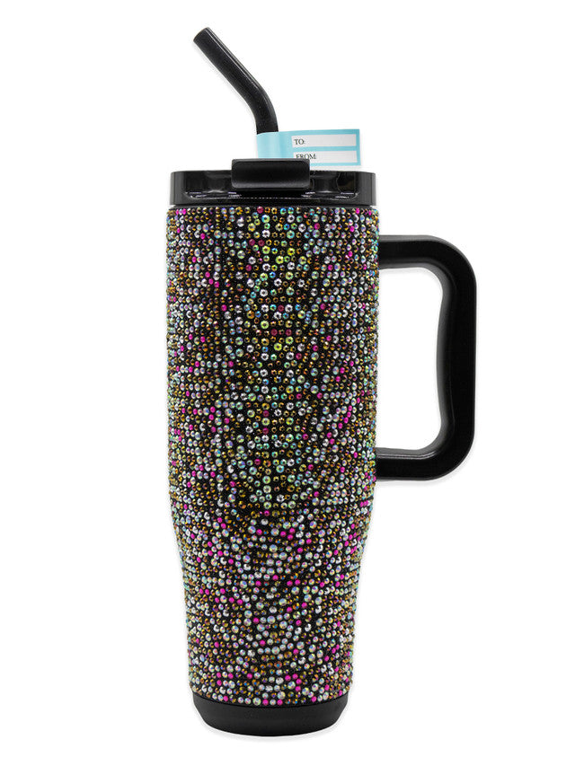 Black Pearl Rhinestone 40 oz. Handle Tumbler