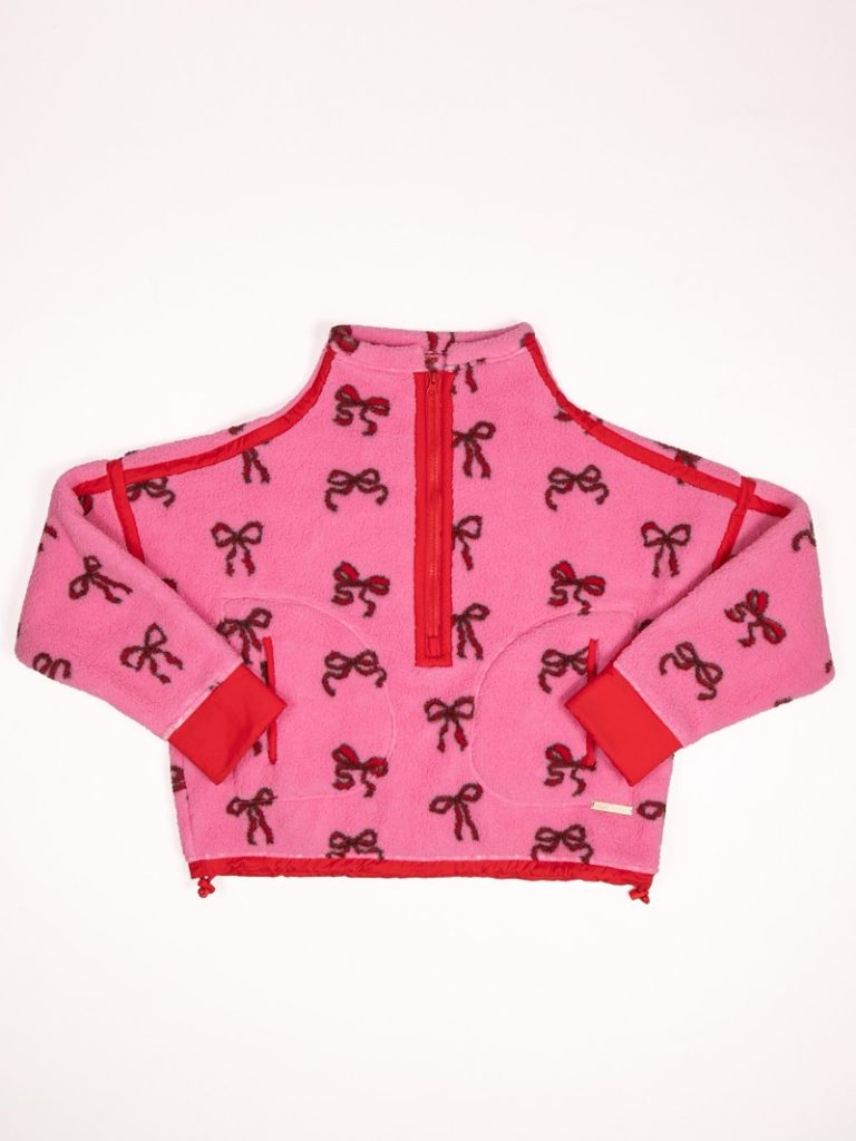 Youth Pink & Red Bow Eileen Pullover