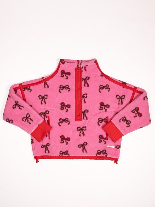 Youth Pink & Red Bow Eileen Pullover