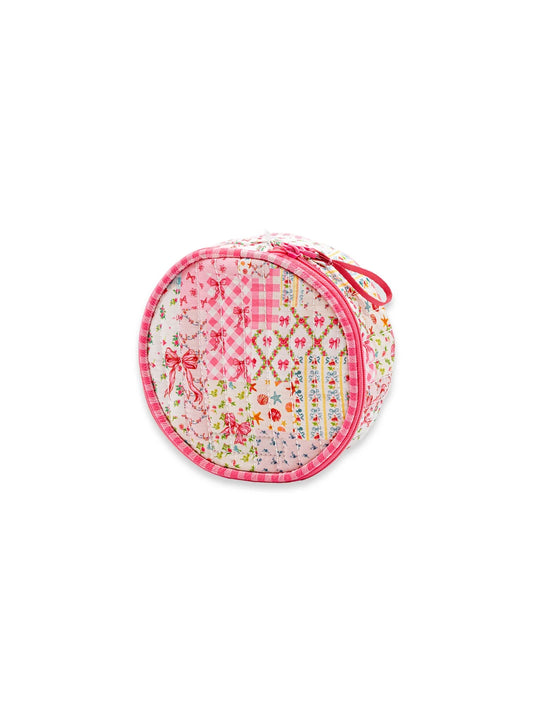 Quilted Ribbon Quilted Round Cosmo Bag