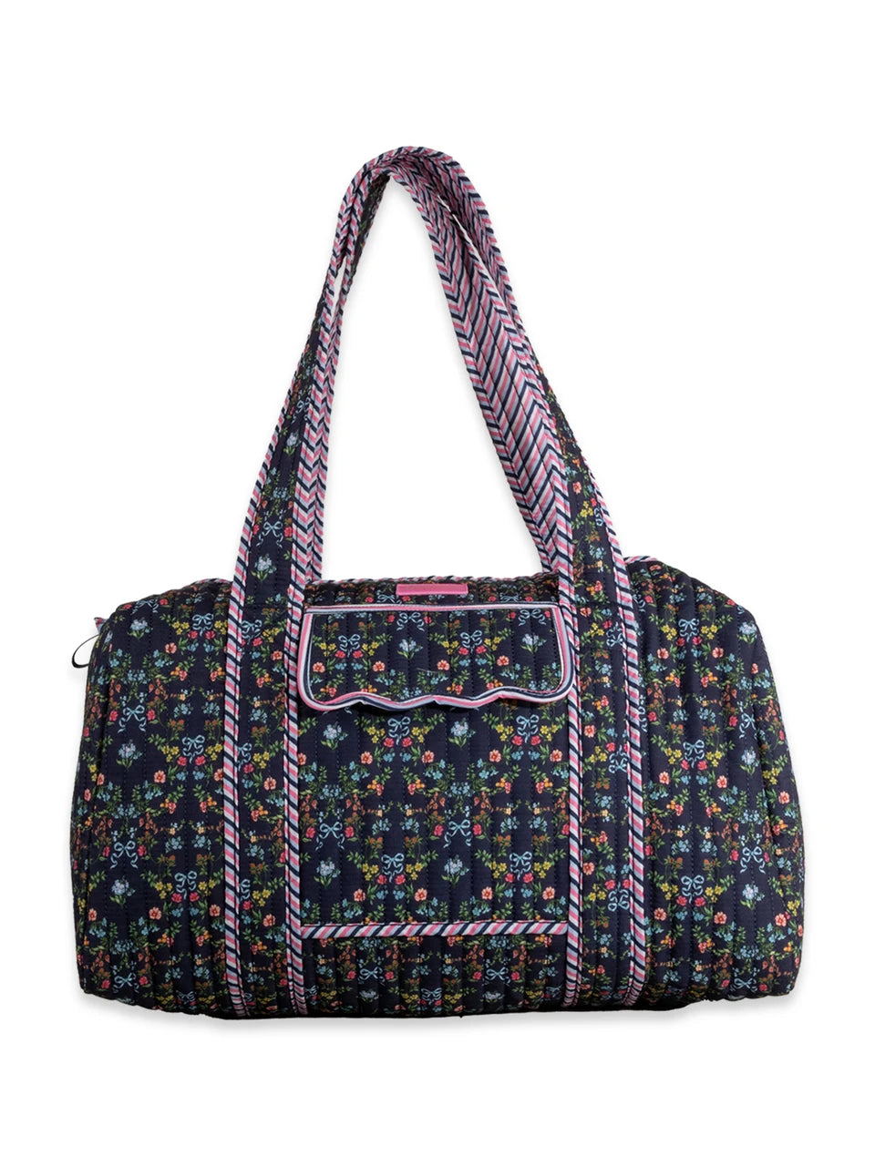 Ribbon Floral Quilted Duffle Bag