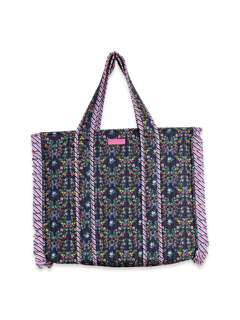 Ribbon Floral Quilted Tote