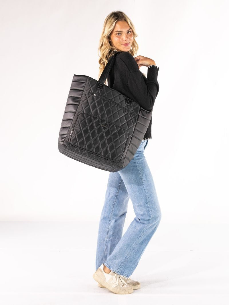 Black Swivel Rolling Tote
