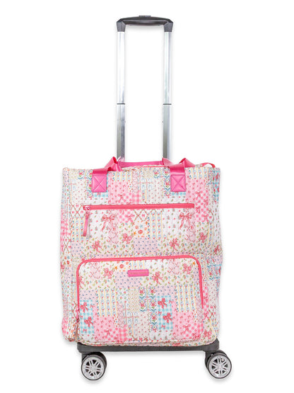 Quilted Ribbon Swivel Rolling Tote