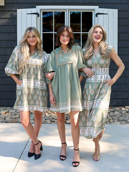 Green Maeve Scallop Dress