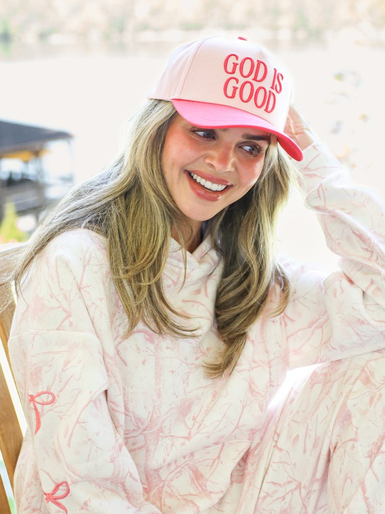 God Is Good Pink Trucker Hat