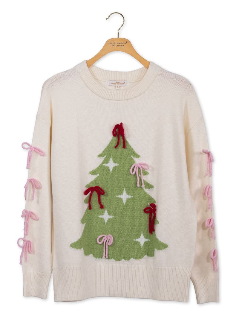 Ivory Bow Tree Sweater