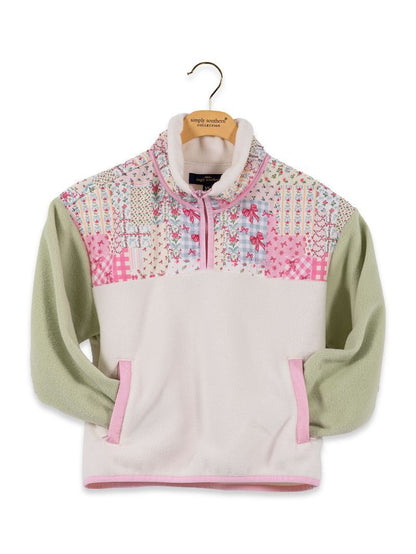 Youth Quilted Ribbon Aleyna Fleece Pullover