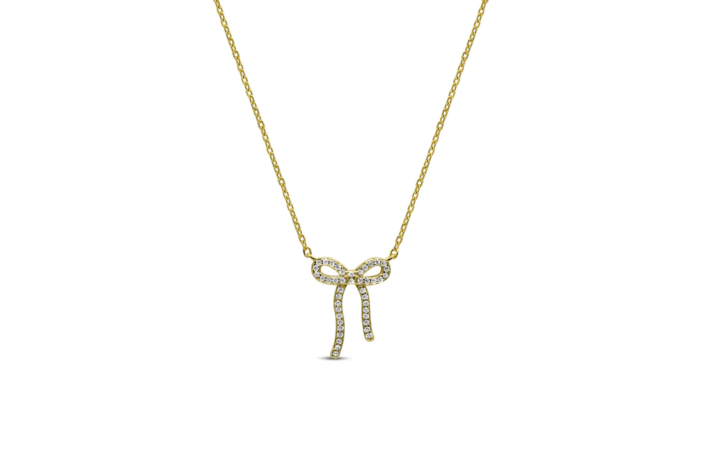 14K Gold Beautiful Tied Together Bow - A Charming Story