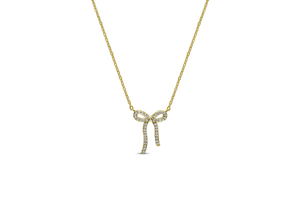 14K Gold Beautiful Tied Together Bow - A Charming Story