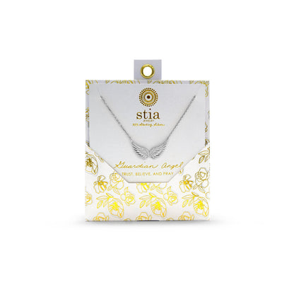 Sterling Silver Guardian Angel Wings Necklace - A Charming Story
