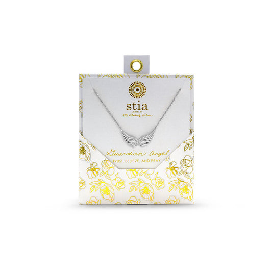 Sterling Silver Guardian Angel Wings Necklace - A Charming Story