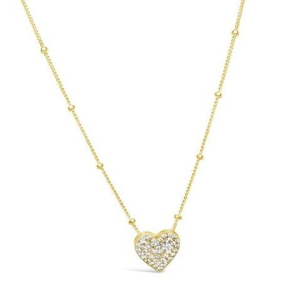 Gold Charm & Chain - Pavé Heart Necklace