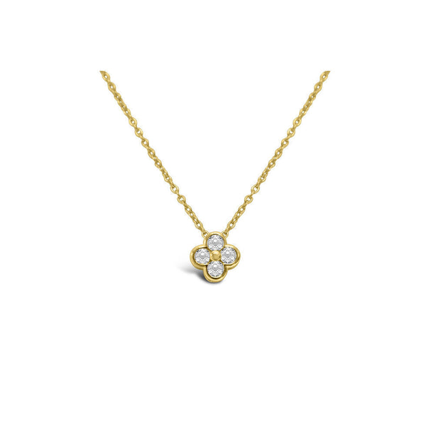 Gold Lucky CZ Clover - Itty Bitty Pretty