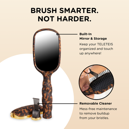 TELETIE Detangler Hair Brush for Thick Hair | Tortoise