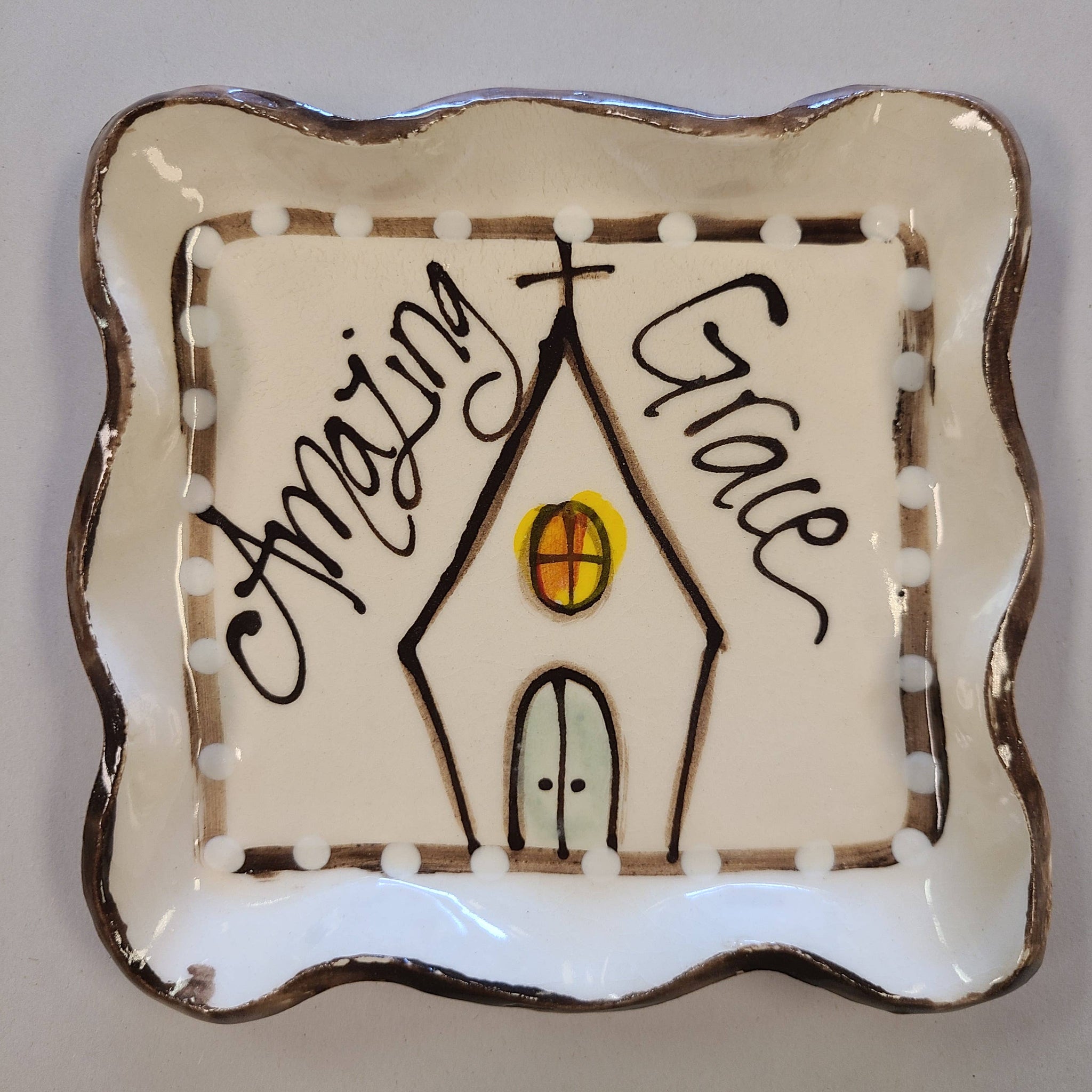 Church Amazing Grace Candle Plate