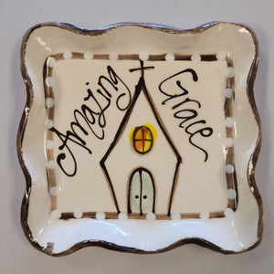 Church Amazing Grace Candle Plate