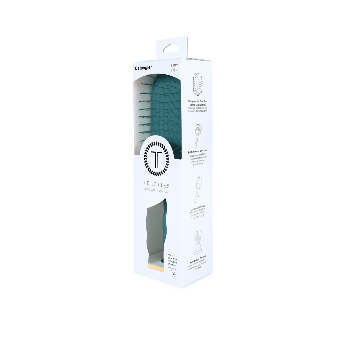 TELETIE Detangler Hair Brush for Thin Hair | Teal With It