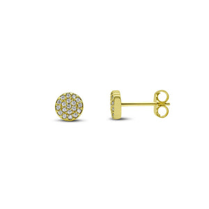 Gold CZ Clover Stud Earrings - Itty Bitty Pretty