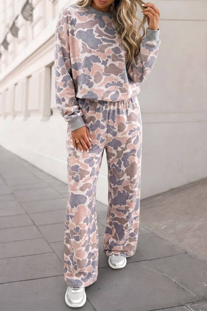 Camo Long Sleeve Pants Set