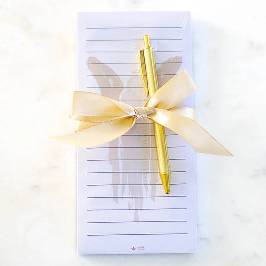 White & Gold Guardian Angel Notepad Gift Set