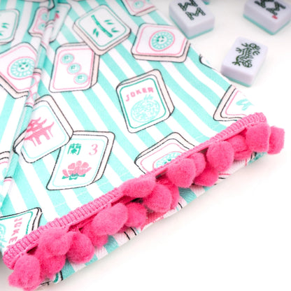 Mahjong Stripe Pom-Pom Kitchen Towel