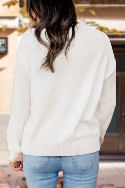 Thankful Embroidered Knit Sweater