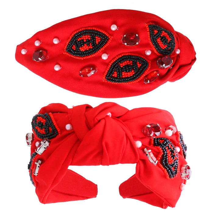 Black & Red Spirit Football Headband