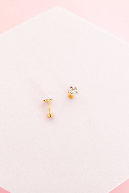 Lyla Clear Screwback Stud Earrings