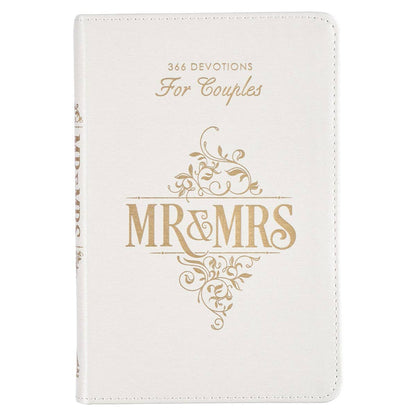 White Faux Leather Devotional for Mr. & Mrs.