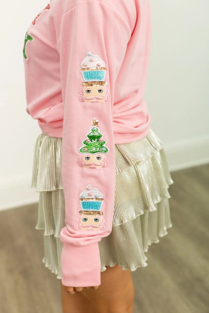 Light Pink Sequin Holly Jolly Sweatshirt