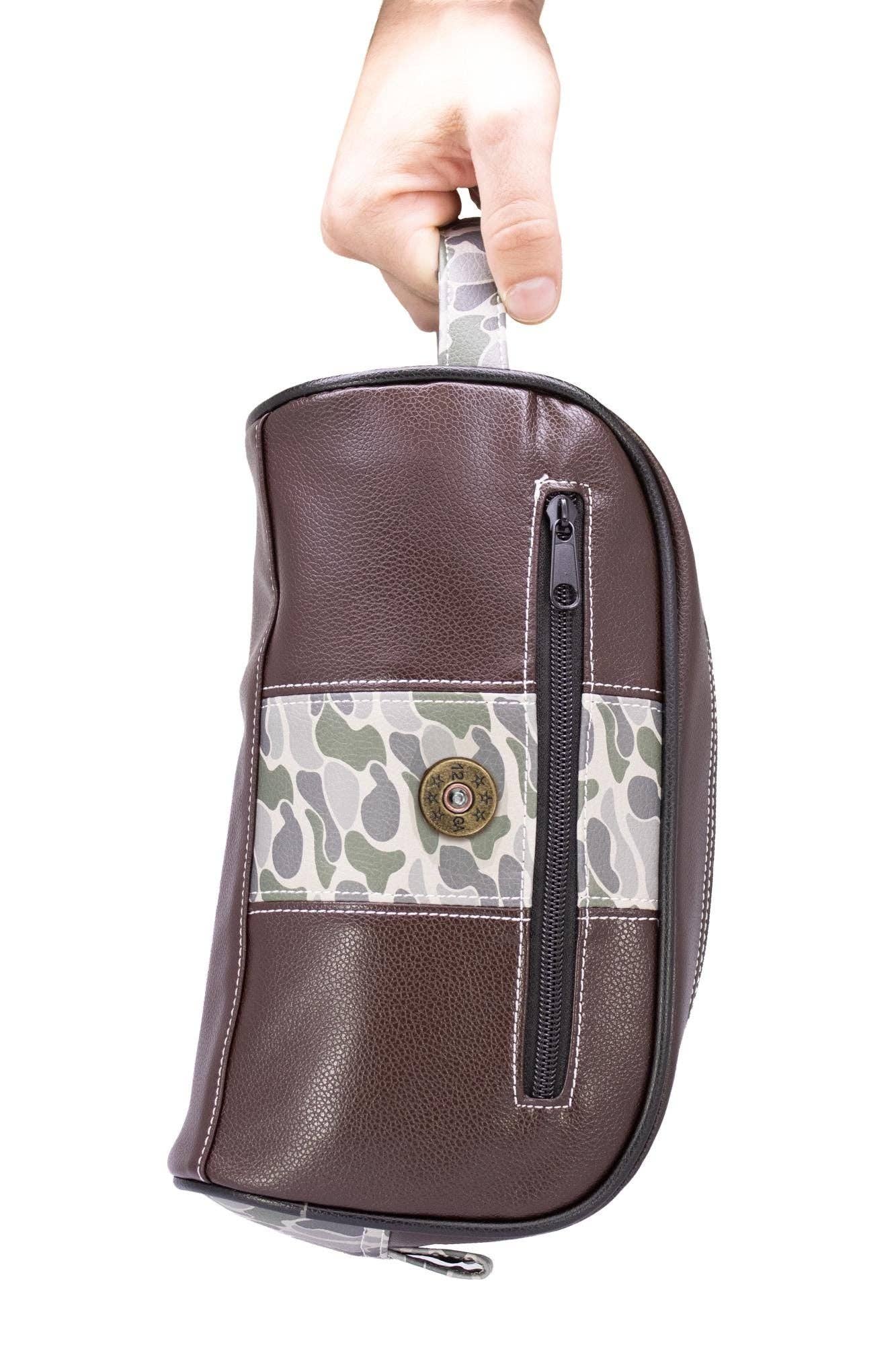 Green & Grey Shot Shell Camo Dopp Bag