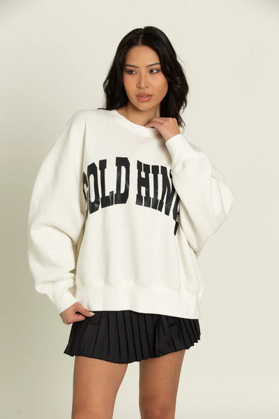 Gold Hinge Ivory Wide Arm Sweatshirt