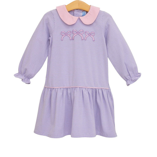 Trotter Street Purple Stripe Bows Dress